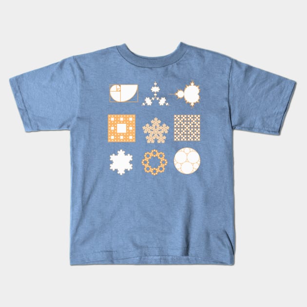 9 Fractals- orange Kids T-Shirt by candhdesigns